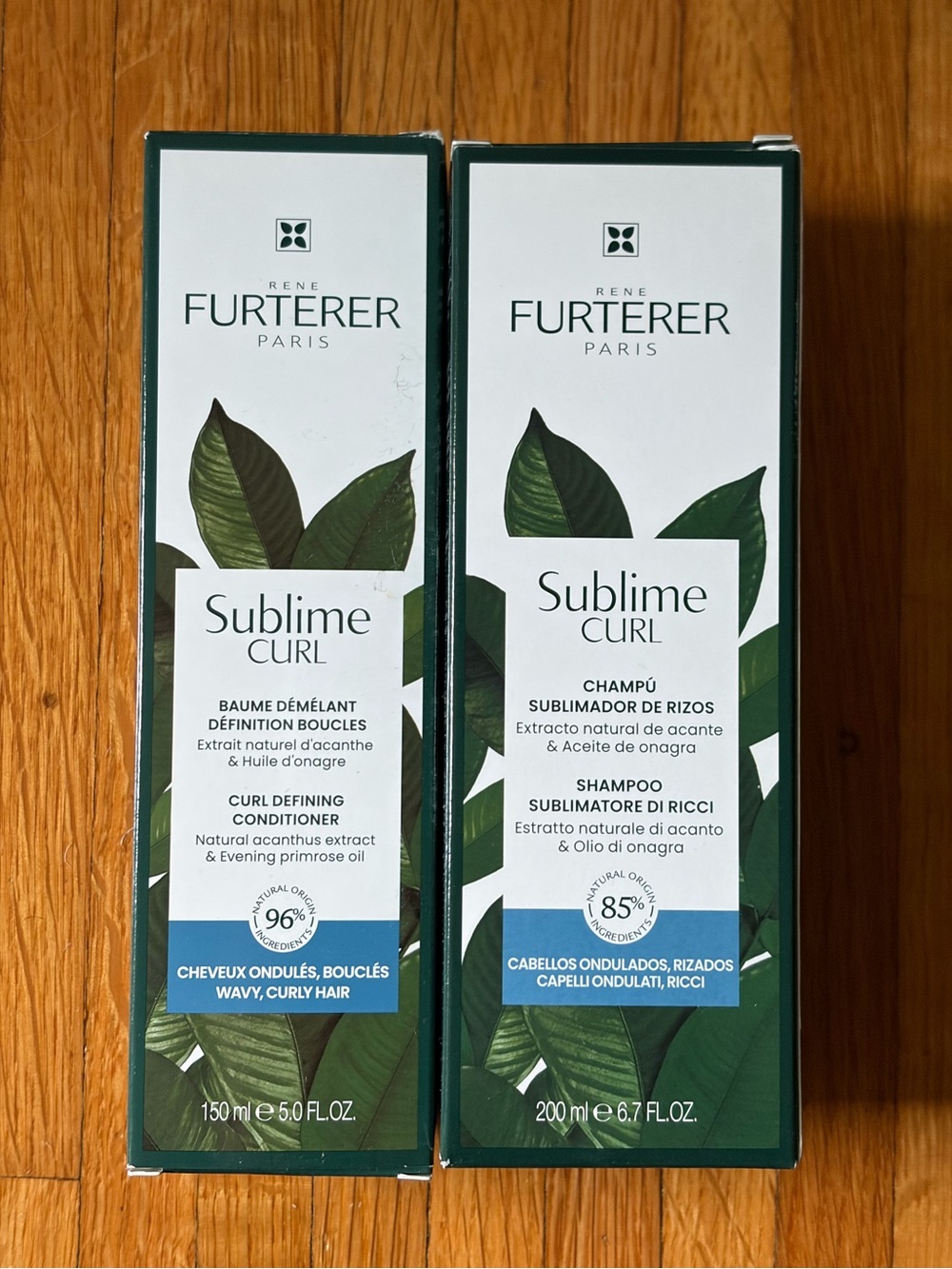 NIB Rene Furterer Sublime Curl Shampoo & Conditioner Set